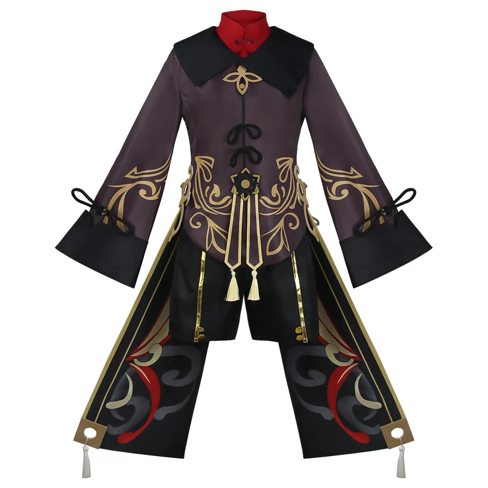 Genshin Impact Hu Tao Cosplay Costume Luxury Set Dress Hat Ring Anime Game Hutao Costume Halloween Women's Clothing