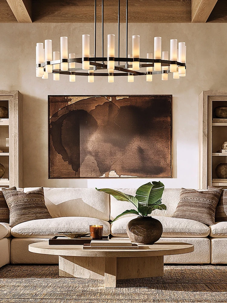 سلسلة أمريكية زجاج أبيض خطي أسود E14 LED مصابيح معلقة بريق تعليق الإنارة مصباح لغرفة الطعام