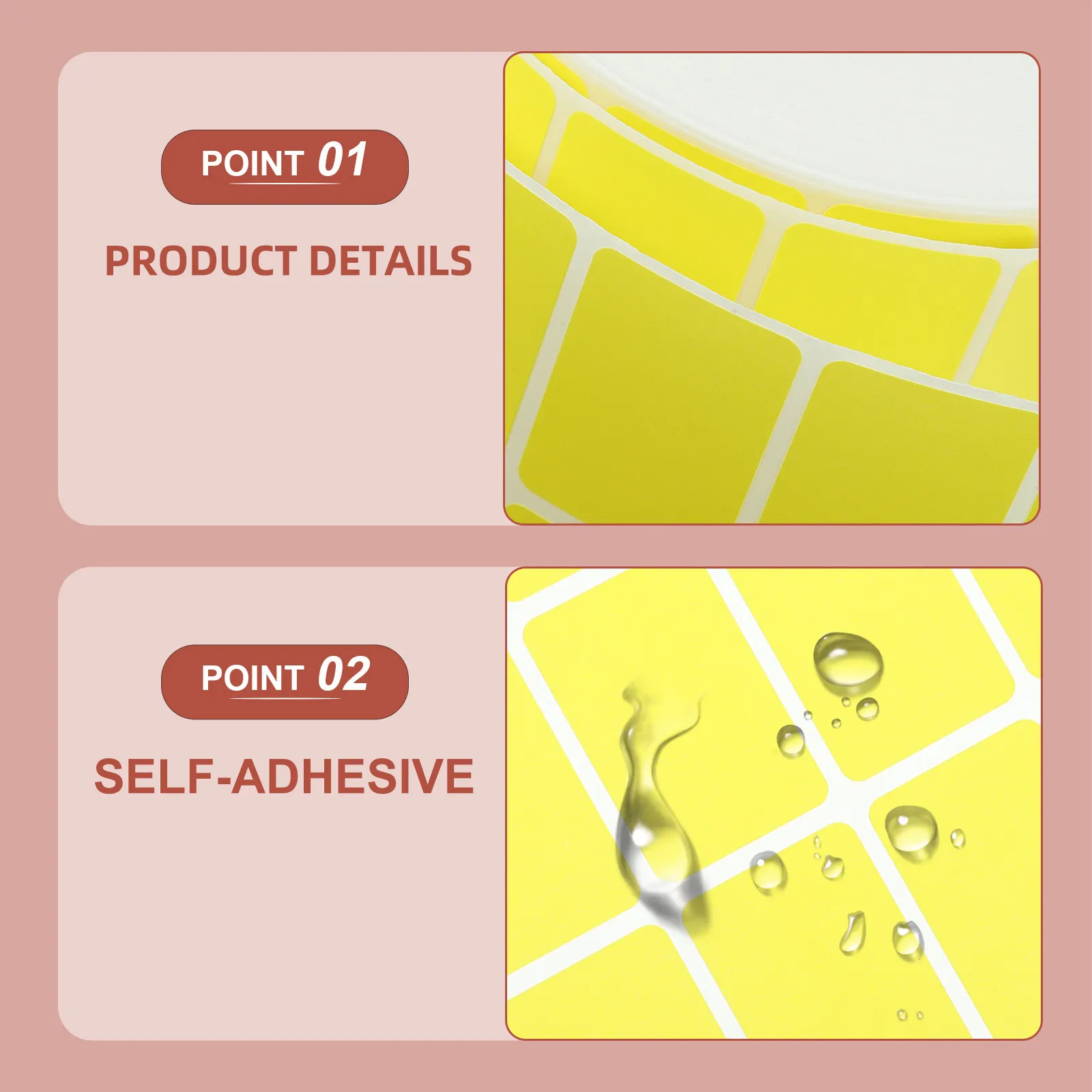 

1 Roll Blank Colored Label Stickers Self Adhesive Waterproof Thermal Labels for Shipping Address Packaging DIY Organization