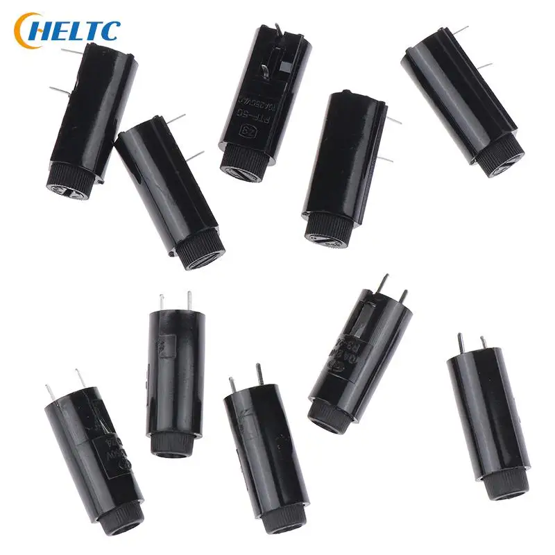 5 Pcs 5*20MM Fuse Holder PTF-45/50 10A250V 2.5W Panel Mounting Vertical Horizontal High Temperature Resistance Fuse