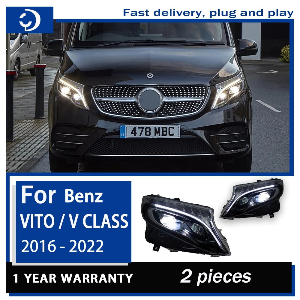 Headlight For Benz VITO W447 V Class LED Headlights 2016-2022 Head Lamp Car Styling DRL Signal Projector Lens Auto Accessories