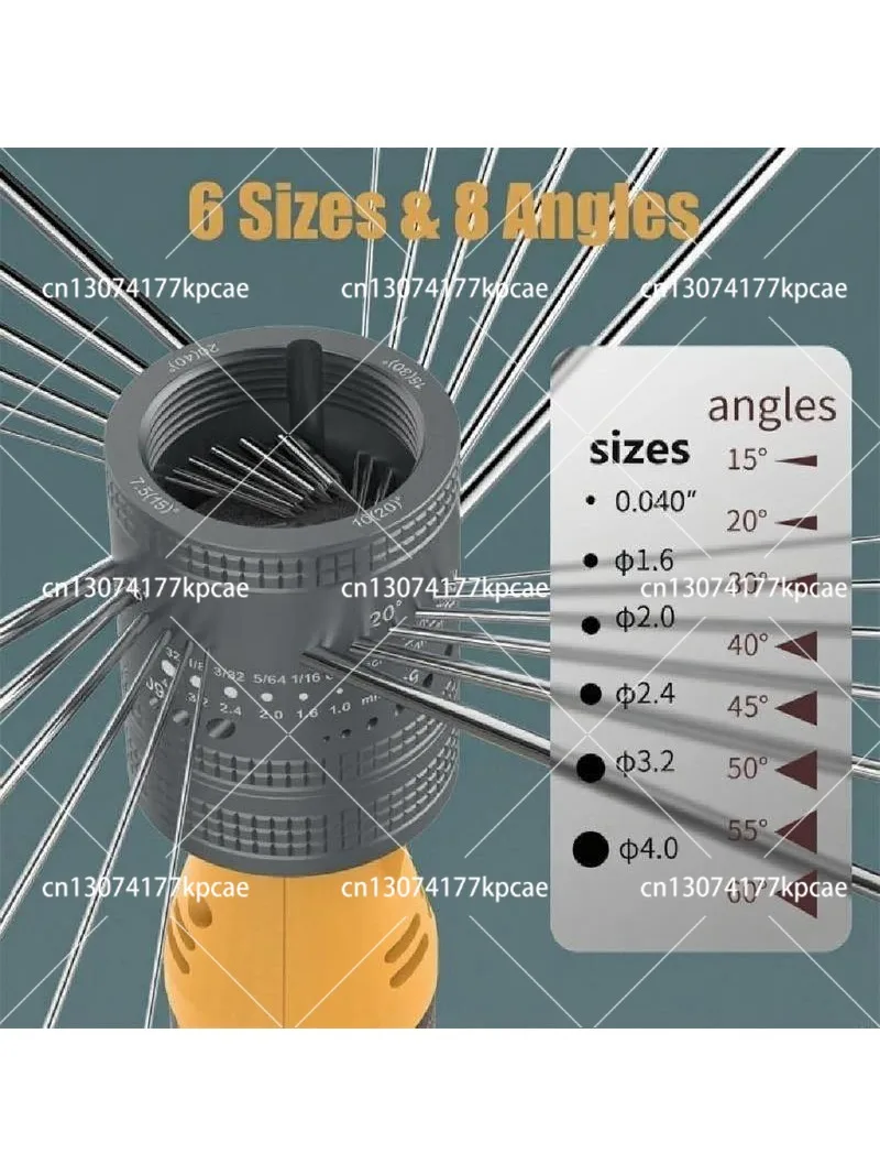 A Set Tungsten Electrode Sharpener Grinder Head  Welding Tool 8 Angled Hole Sharpener Head With Grinding Wheels And Mandrel