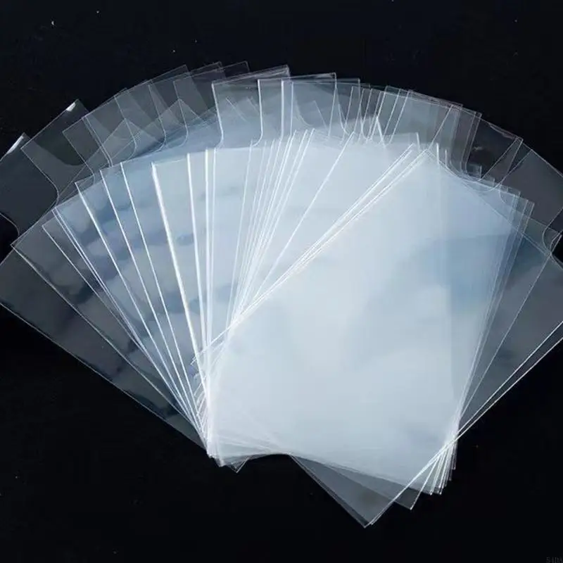 54DA 100pcs protetores cartão transparentes com deslizante letras relevo para exibição cartão