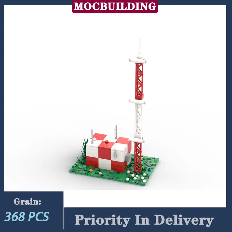 Urban ILS Antenna Building Model Building Block Assembly DIY MOC Aviation Display Rack Airport Collection Toys Gifts