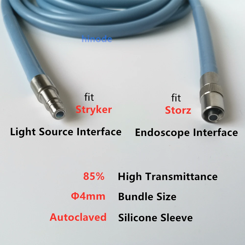 Medical Surgical Φ4X2500mm 3000mm Fit Stryker Interface Cold Light Source Fits Storz Endoscope Interface Optical Fiber Cable