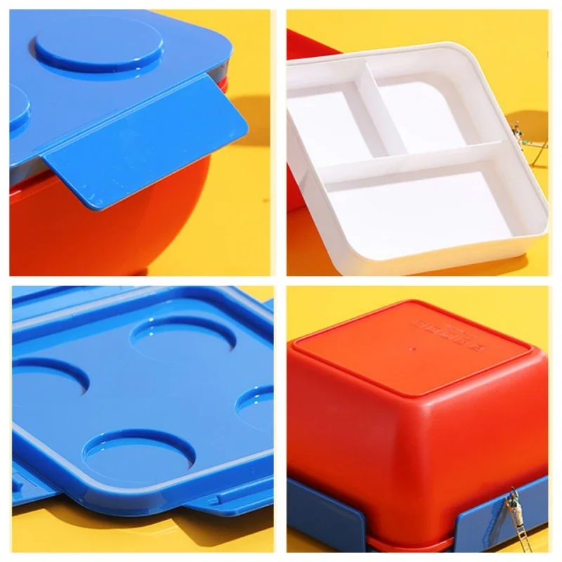 Lunch Box DIY Building Block Portable Modular for Children Student Outdoor Picnic Bento Food Storage Container Fruit Salad Box