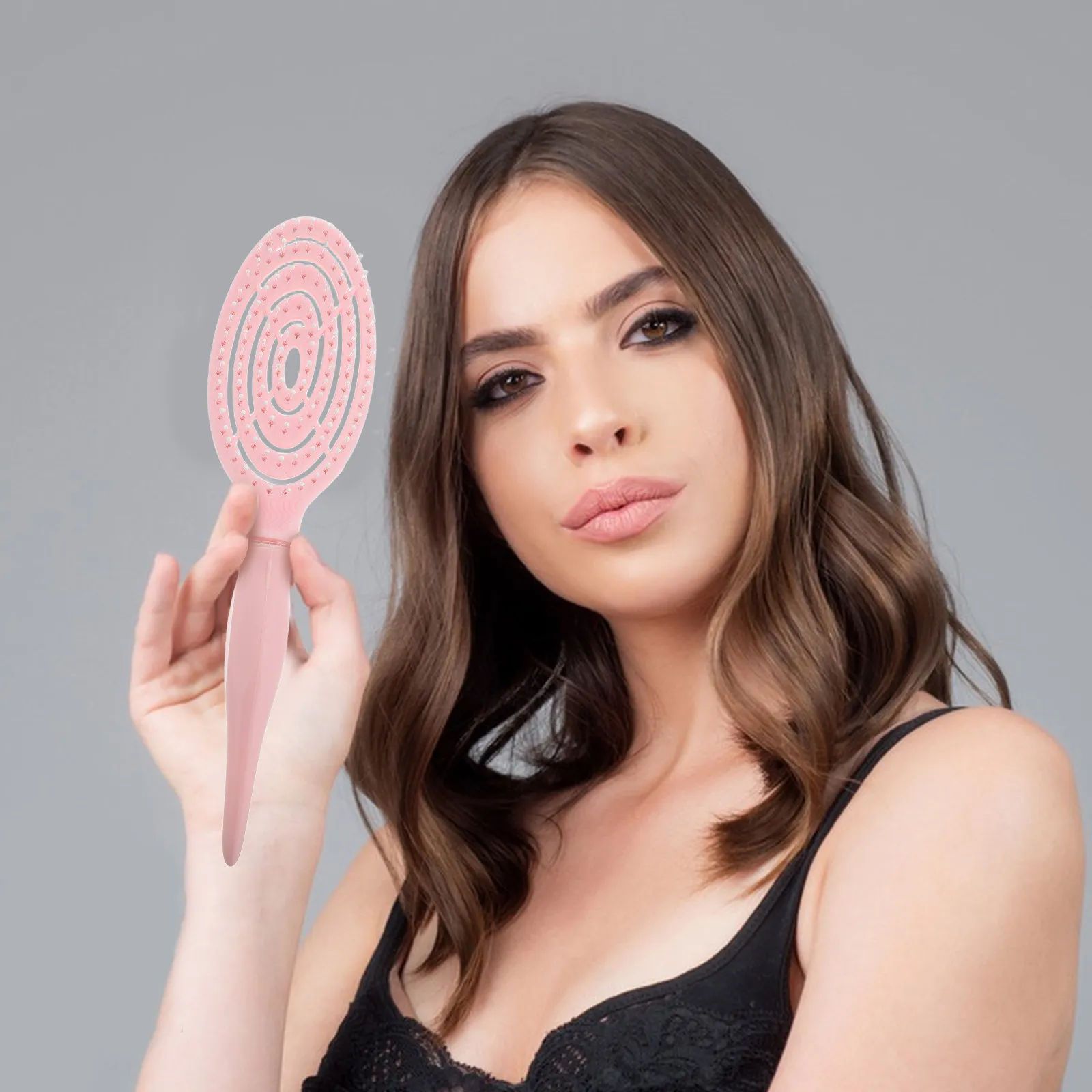 

Hollow-Out Volumizing Hair Comb for Women High Crown Styling Large Curved Oval Detangling Scalp Massaging Volume Comb Hair