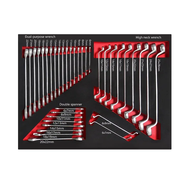 

36 шт. комбинированный ключ, двойной рожковый ключ в пенопластовом лотке для инструментов из ЭВА для авторемонта