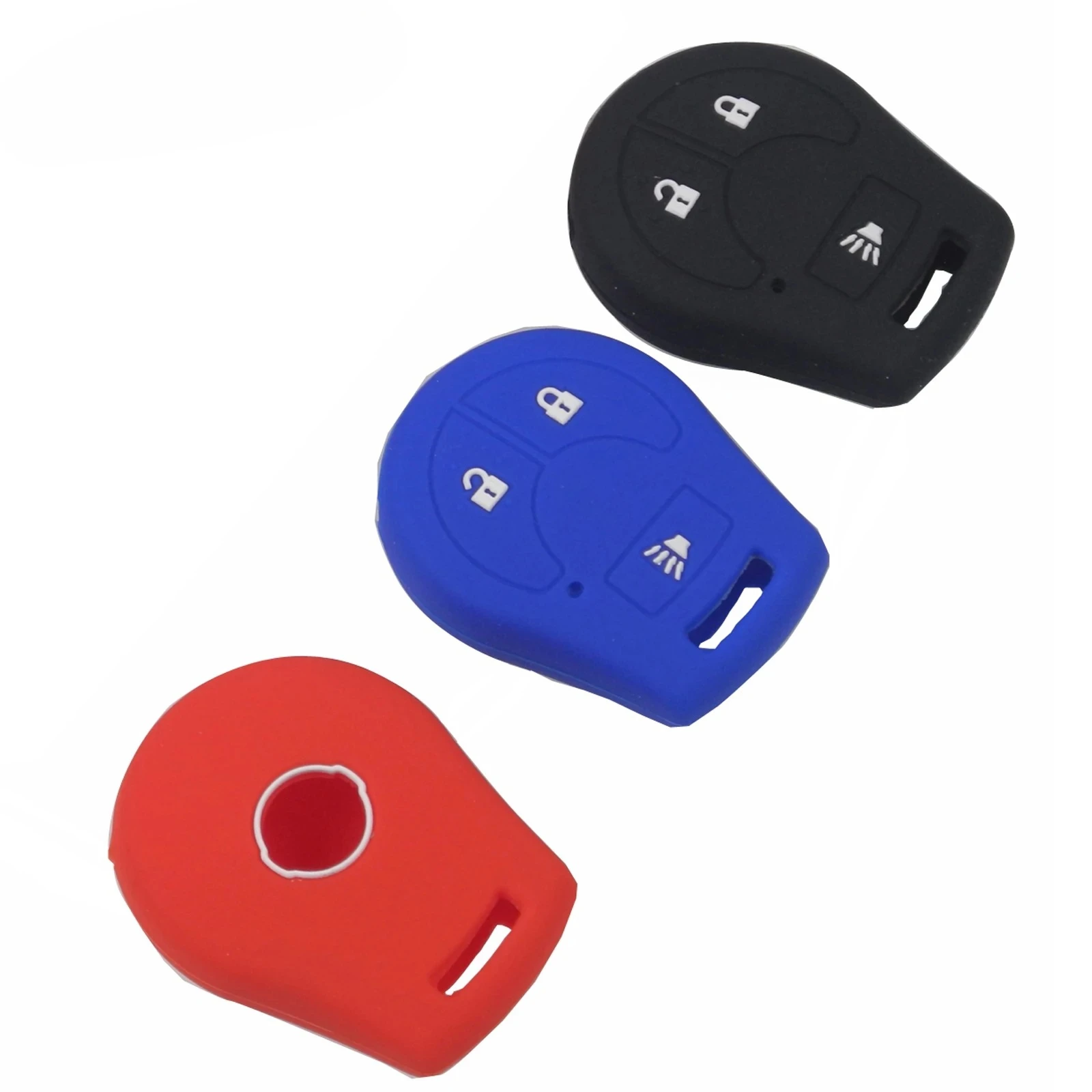 Silicone Soft Rubber Car Key Fob Case For Nissan Juke Micra Qashqai March Tiida 2/3/4 Button Car Key Cover Holder