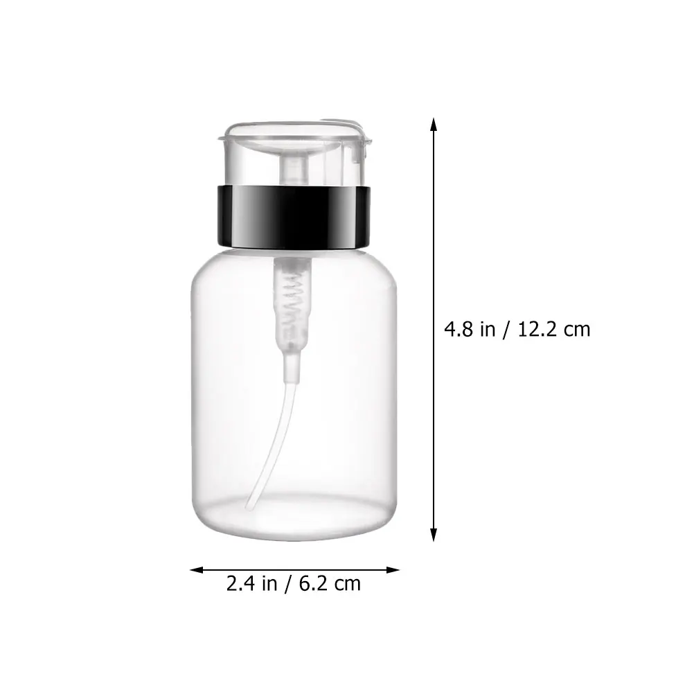 4Pcs Nail Polish Remover Bottles Empty Press Pump Manicure Portable Liquid Dispensers Refillable Plastic Containers
