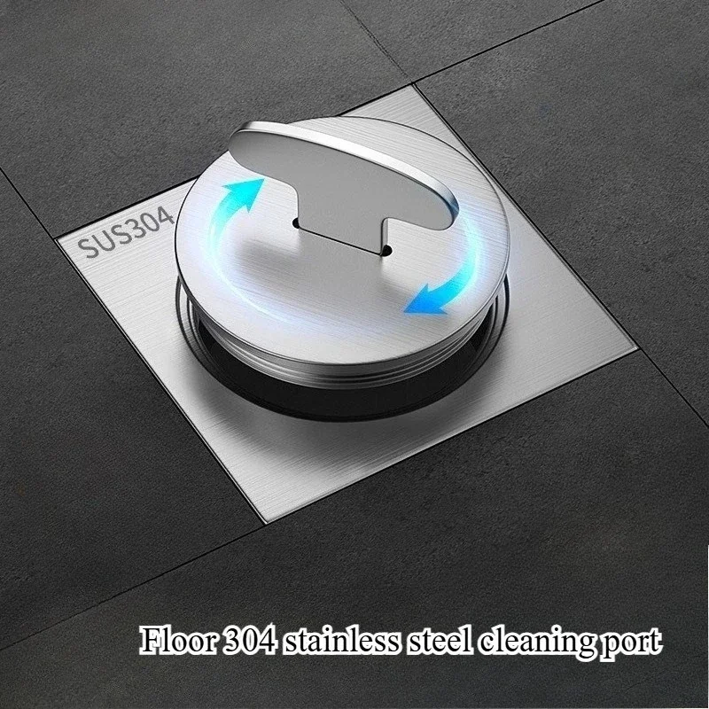 Floor 304 stainless steel cleaning port, check valve maintenance port, balcony drainage pipe floor drain