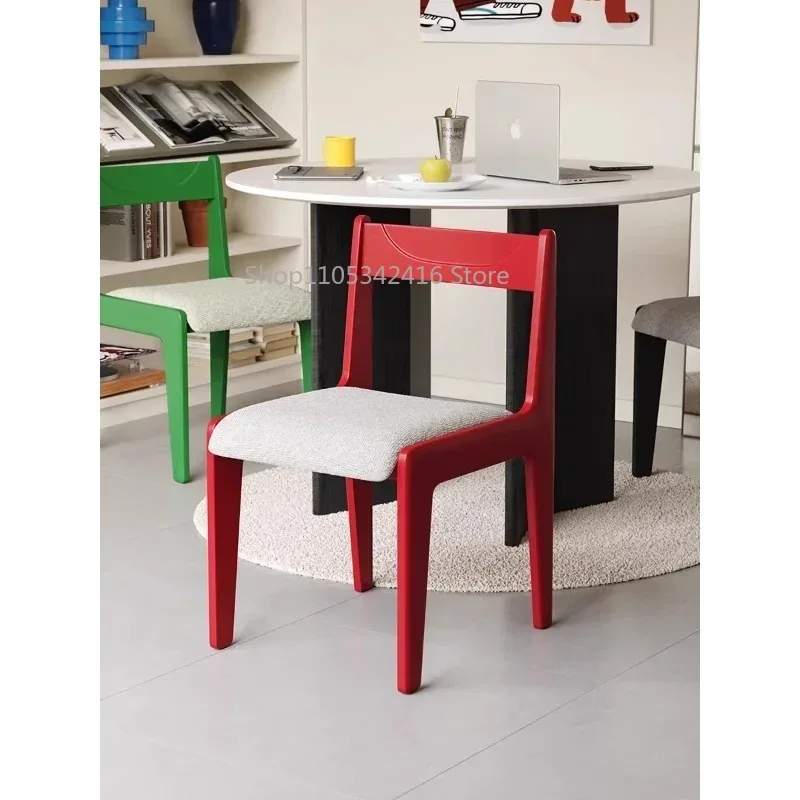Solid Wood Dining Chair, Medieval Designer Backrest Stool for Home Indoor Dining Daily Use
