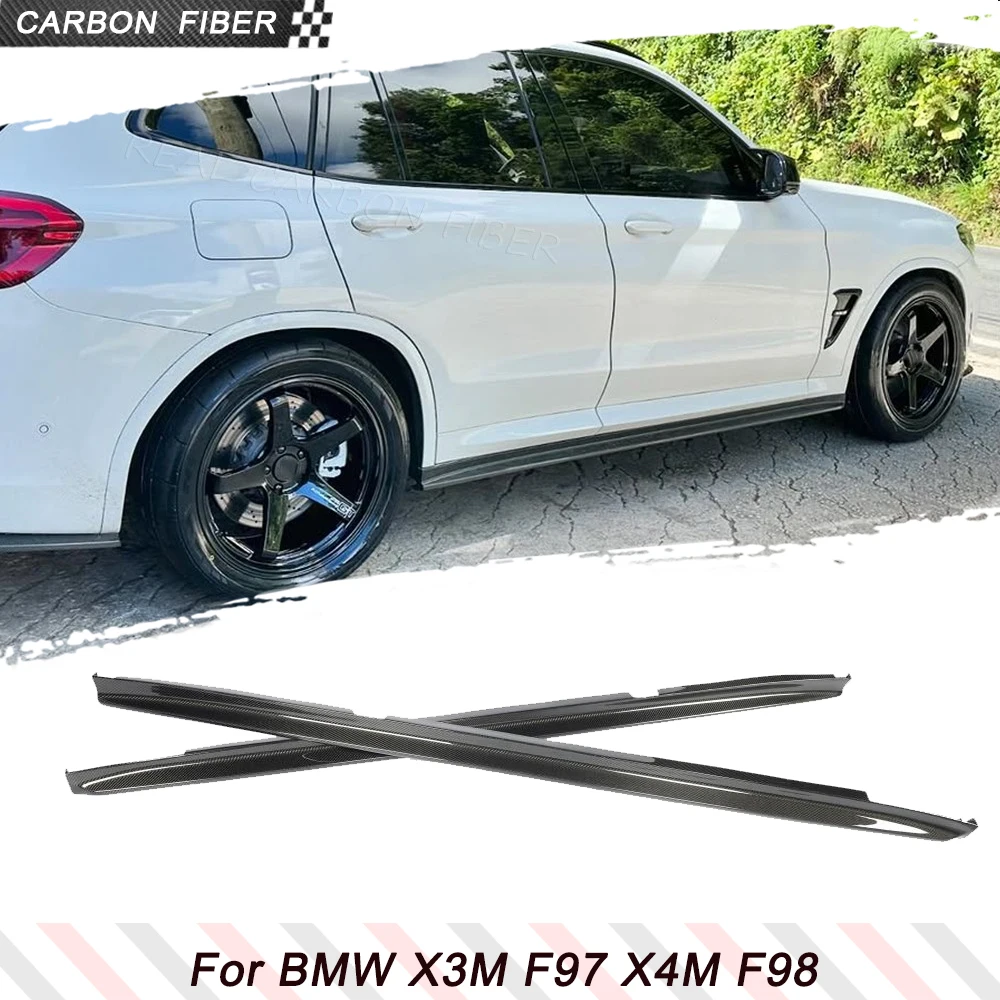 

Carbon Fiber Side Skirts Extensions Apron Lip Splitters For BMW X3M F97 X4M F98 2019-2022 Car Side Skirt Splitters Body Kits