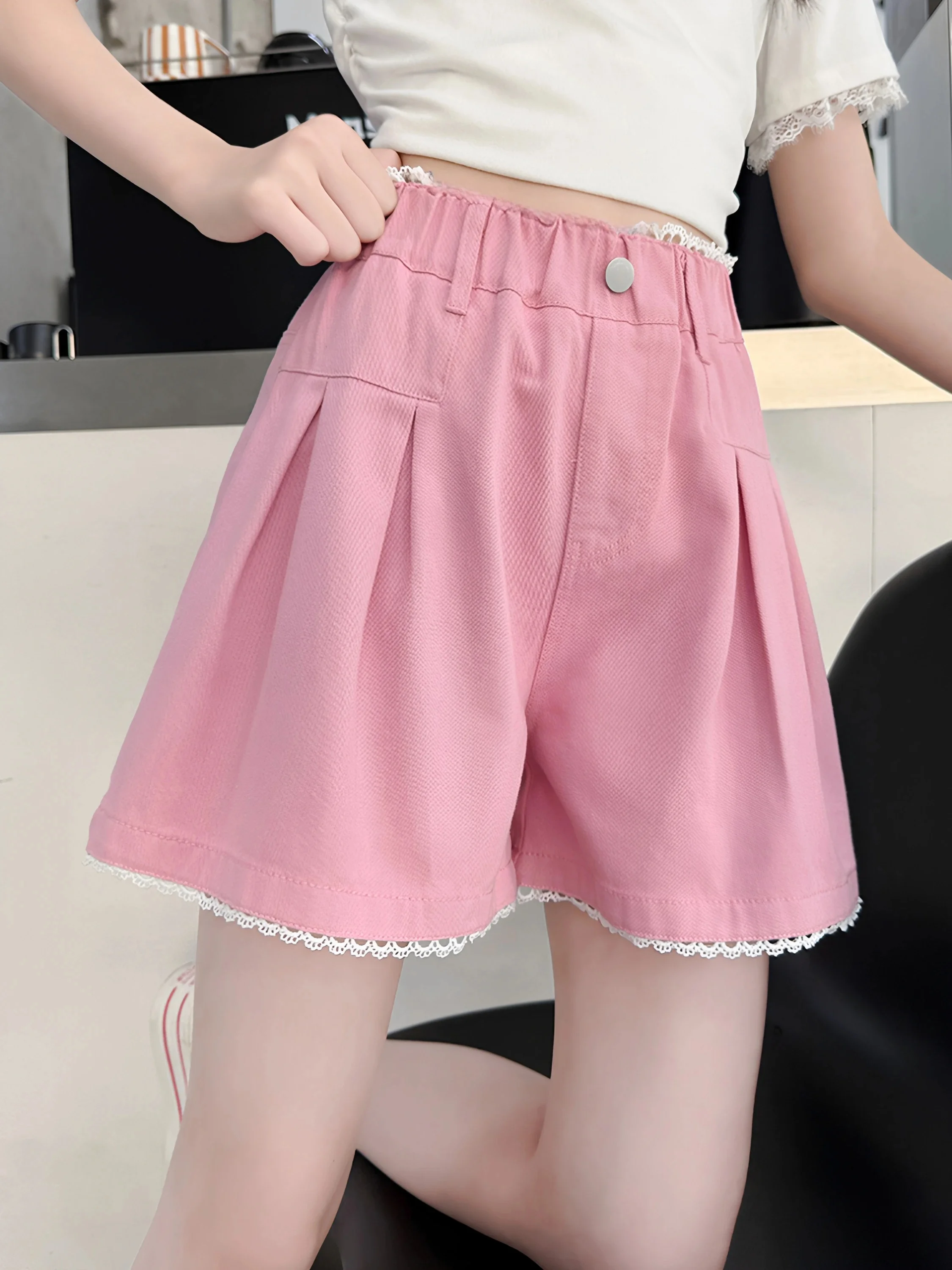 女の子純綿ショートパンツ夏薄手カジュアルスポーツショーツ中学生夏服ショートカジュアルパンツ通気性