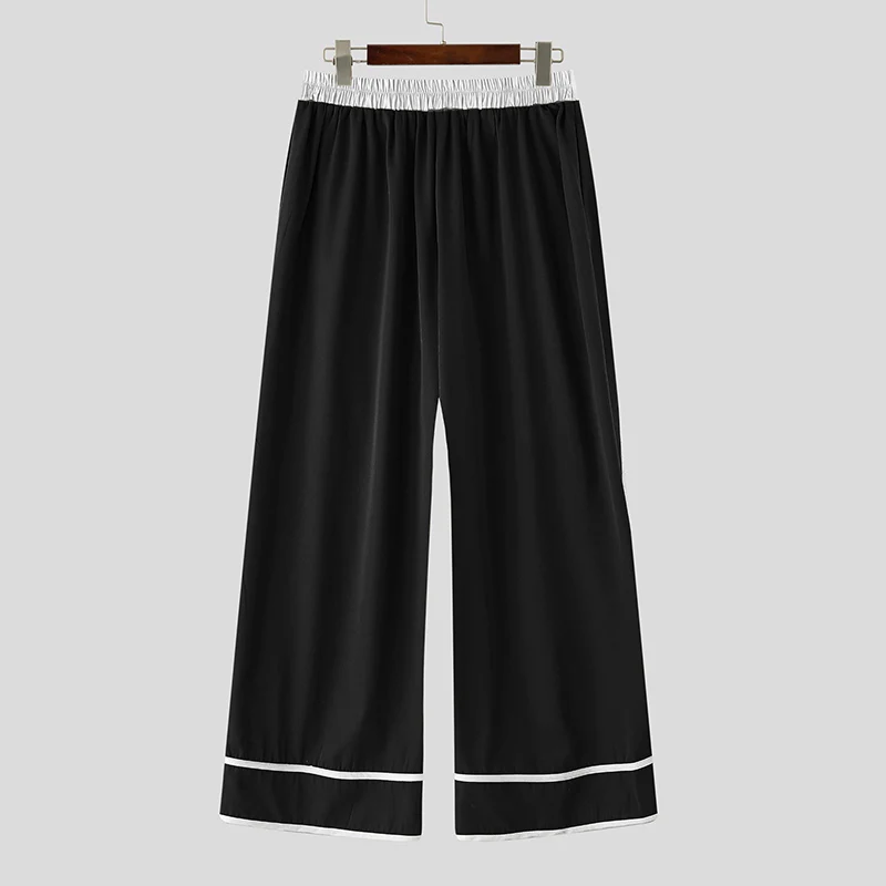 INCERUN Herren Unregelmäßige Hosen Patchwork Elastischer Bund Jogginghosen Weites Bein Streetwear Lose 2026 Mode Herren Lange Hosen – Detail 13