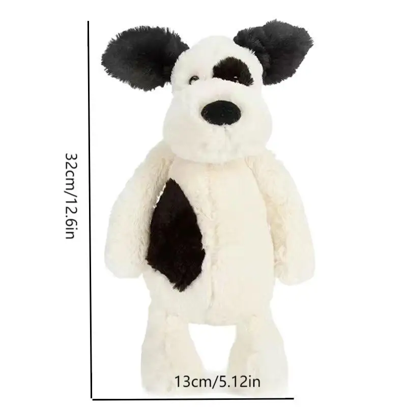 Pretty Black and White Plush Puppy pencil Holder, Compact Makeup Storage, Gifts for Students