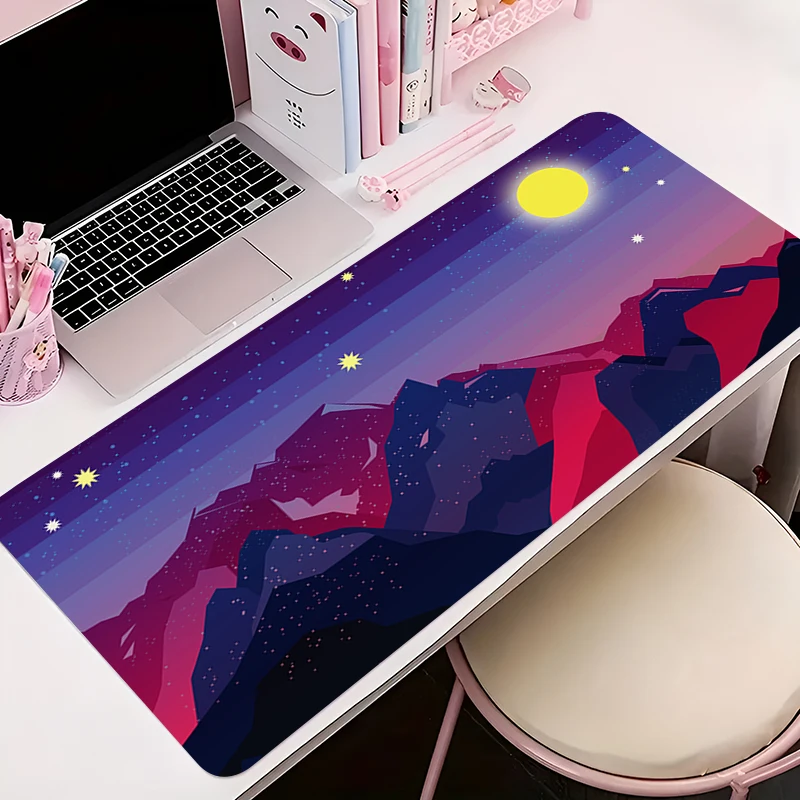 Office Gamer Mouse Pad Gaming Accessories Keyboard Mat  Anime Anti-slip Mousepad Rubber Mountain Forest Pagoda Torii Desk Mat