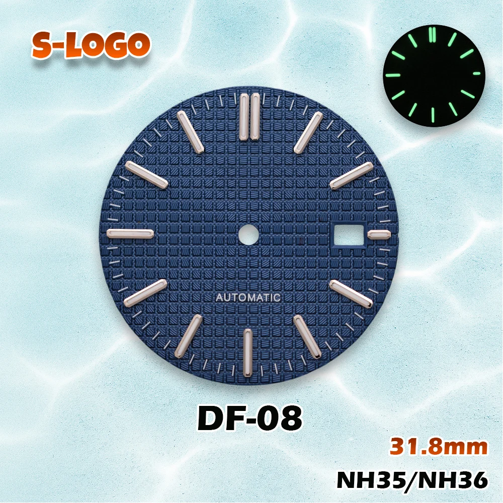 Man watch 31.8mm Royal Oak Dial S Logo Mod NH36/NH35 movements Green Luminous Watches for men Watch Modification Accessories