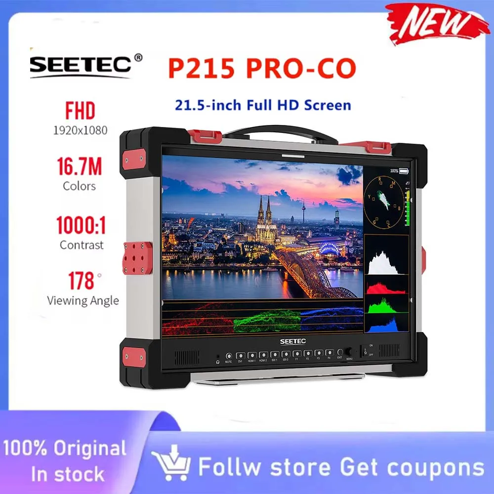 SEETEC P215 PRO-CO 21,5-дюймовый 1000-ниточный яркий портативный защитный монитор для вещания 3G-SDI Full HD 1920x1080
