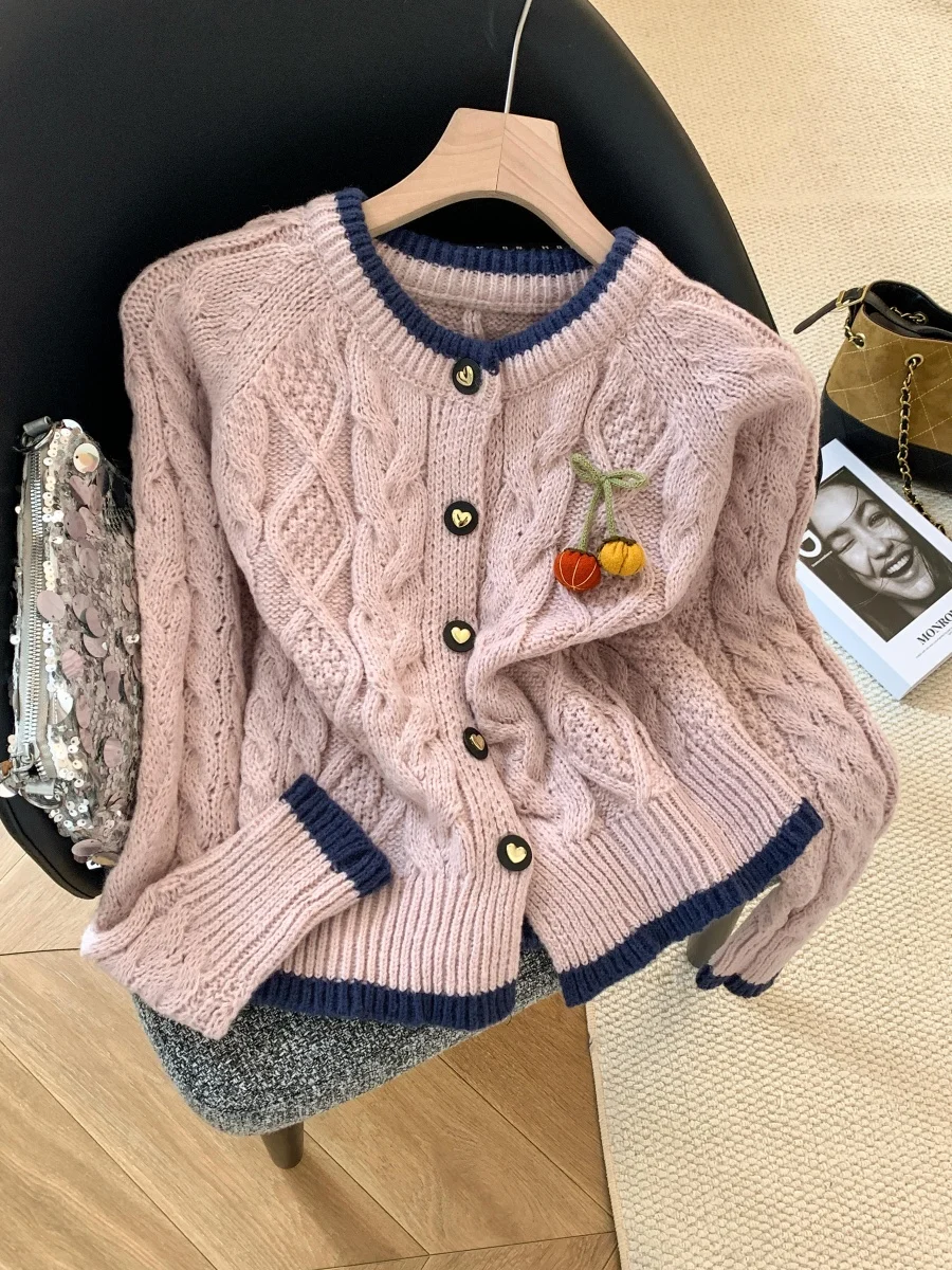 

Soft Tassel Knitted Sweater Women's Autumn Winter Thi Warm ort Sle round Ne Long Sve Color Blo Sweater