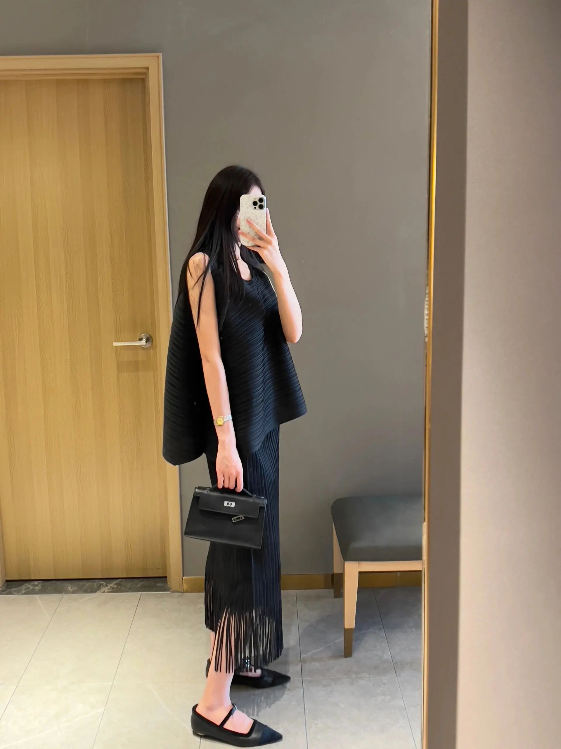 

Повседневный летний комплект с высокой талией в стиле сари: женский топ с круглым вырезом и юбка с бахромой, универсальный наряд для повседневной носки