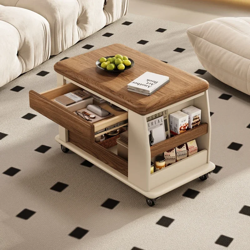 

ls 42Solid wood foldable movable small apartment sofa side several antique balconies multi-functional tea table