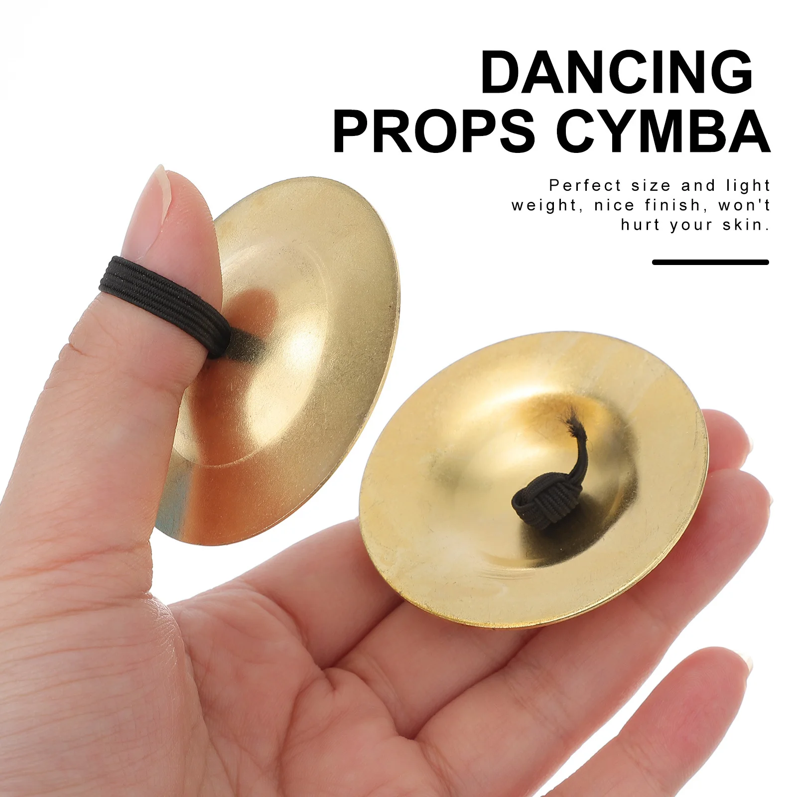 

6Pcs Copper Finger Cymbals Well Crafted Polished Surface Suitable for Ball Party Entertainment Zills Golden