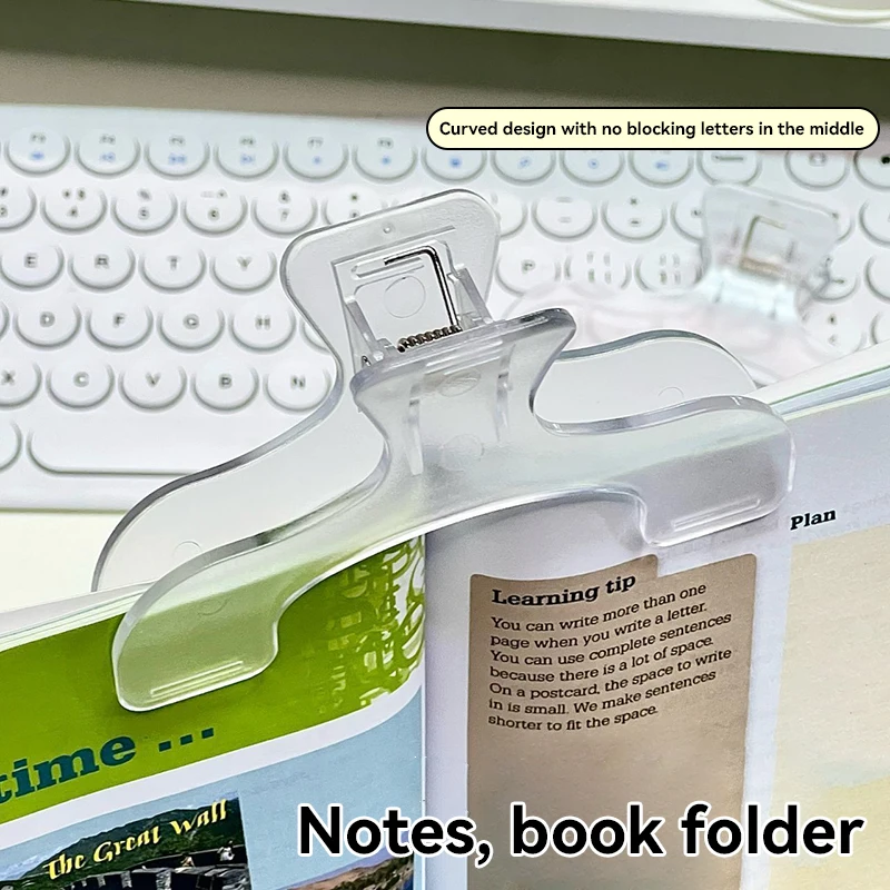 Transparent Book Clip Simple Reading Aid Fixed Book Holder Bookmarks Creative Design Note Holder Music Score Fixing Clip