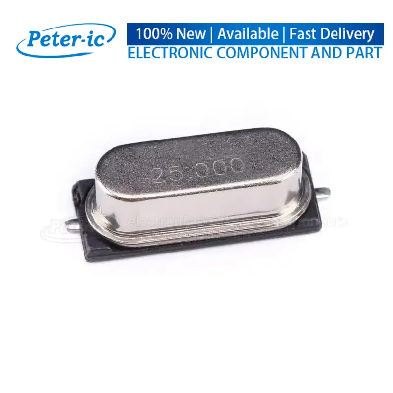 (10piece) 25M SMD Crystal Oscillator 2pin 25MHz HC-49SMD 49SMD Quartz Crystal Passive Crystal Oscillator