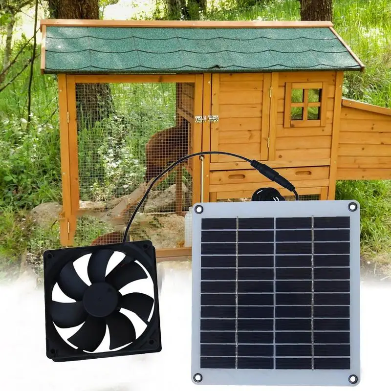 

Solar Fan For Outside Dog Kennel Waterproof Silent Exhaust Fan Sunproof Exhaust Fan Dustproof Pet Houses Fan For Pet Cages Walls