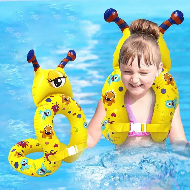 Kids Pool Floats Cartoon Swim Vest For Children Swimming Pool Floats For Kids With Double Air Bag And Adjustable Safety Buckle