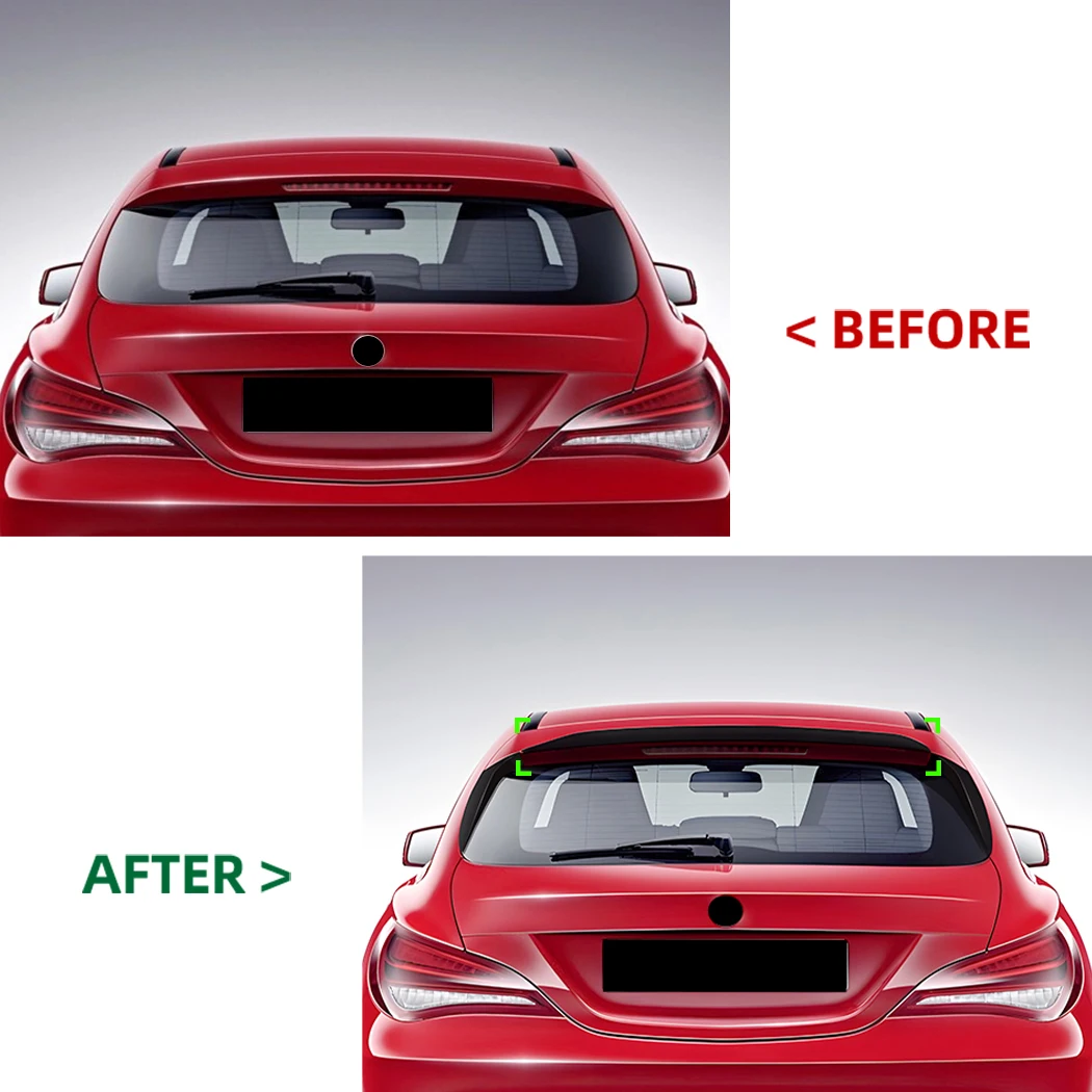 For Mercedes Benz CLA Class Shooting Brake X117 2013-2019 Car Rear Top Wing & Side Wing Spoiler Splitter Body Guard Cover Trim