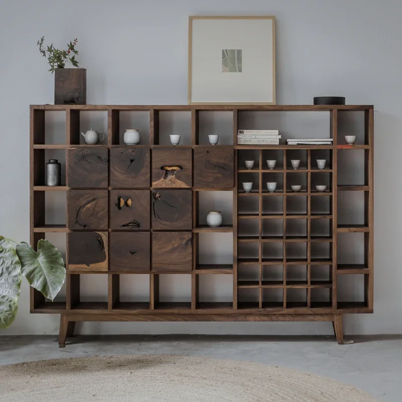 حامل فنجان شاي صغير عالمي بوصة مربعة 1978، خزانة رياح وابي سابي، غرفة الشاي، عرض بوغو، حامل عرض منزلي الآن