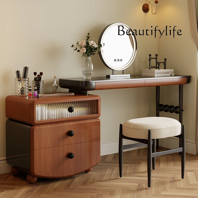 

Medieval dresser French retro bedroom small apartment dressing table high-end solid wood retractable dressing table