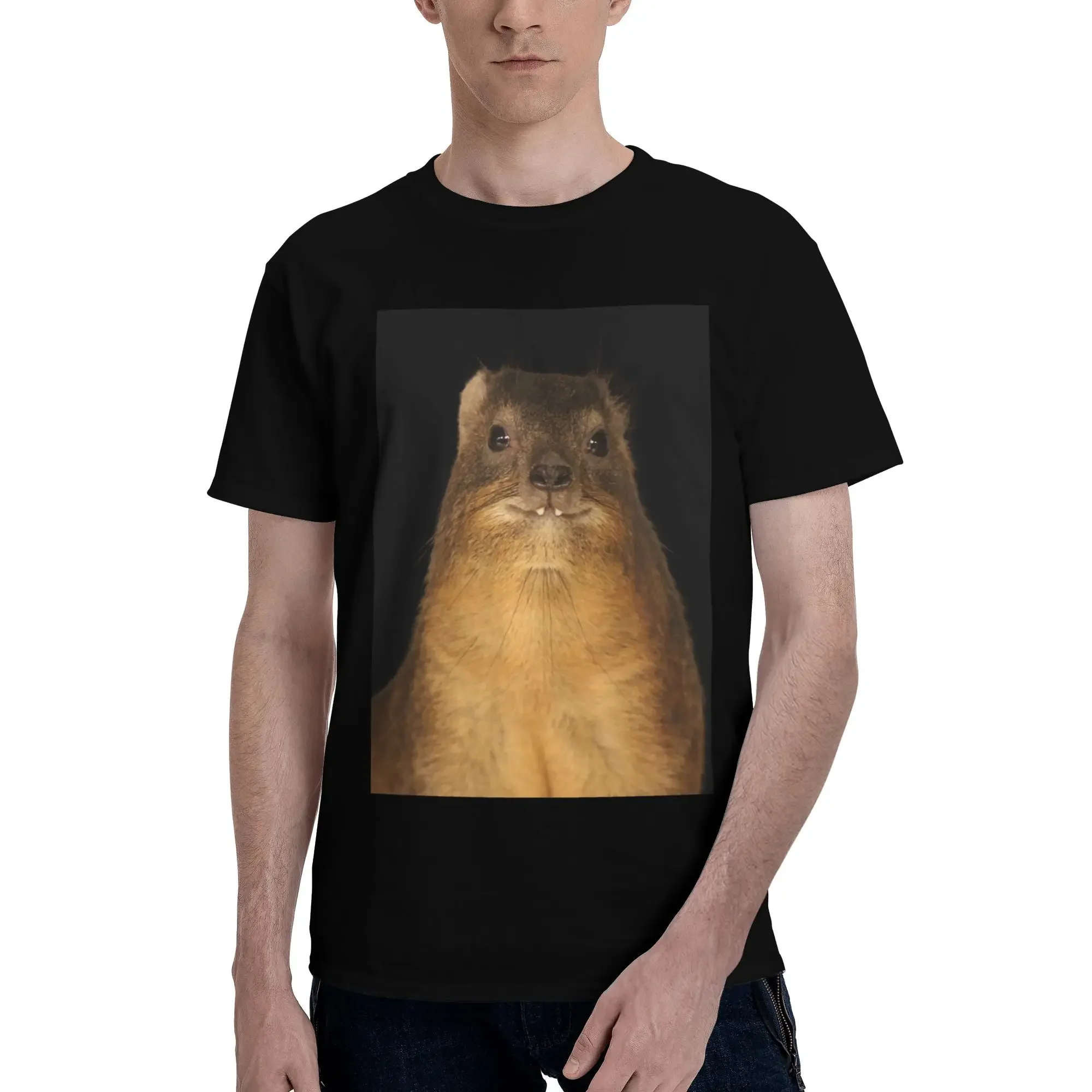 Rock Hyrax Photo Dassie Vampire Potato 100% Cotton T-Shirt Men's Classic T Shirts Men Round Neck Short Sleeve S-6XL