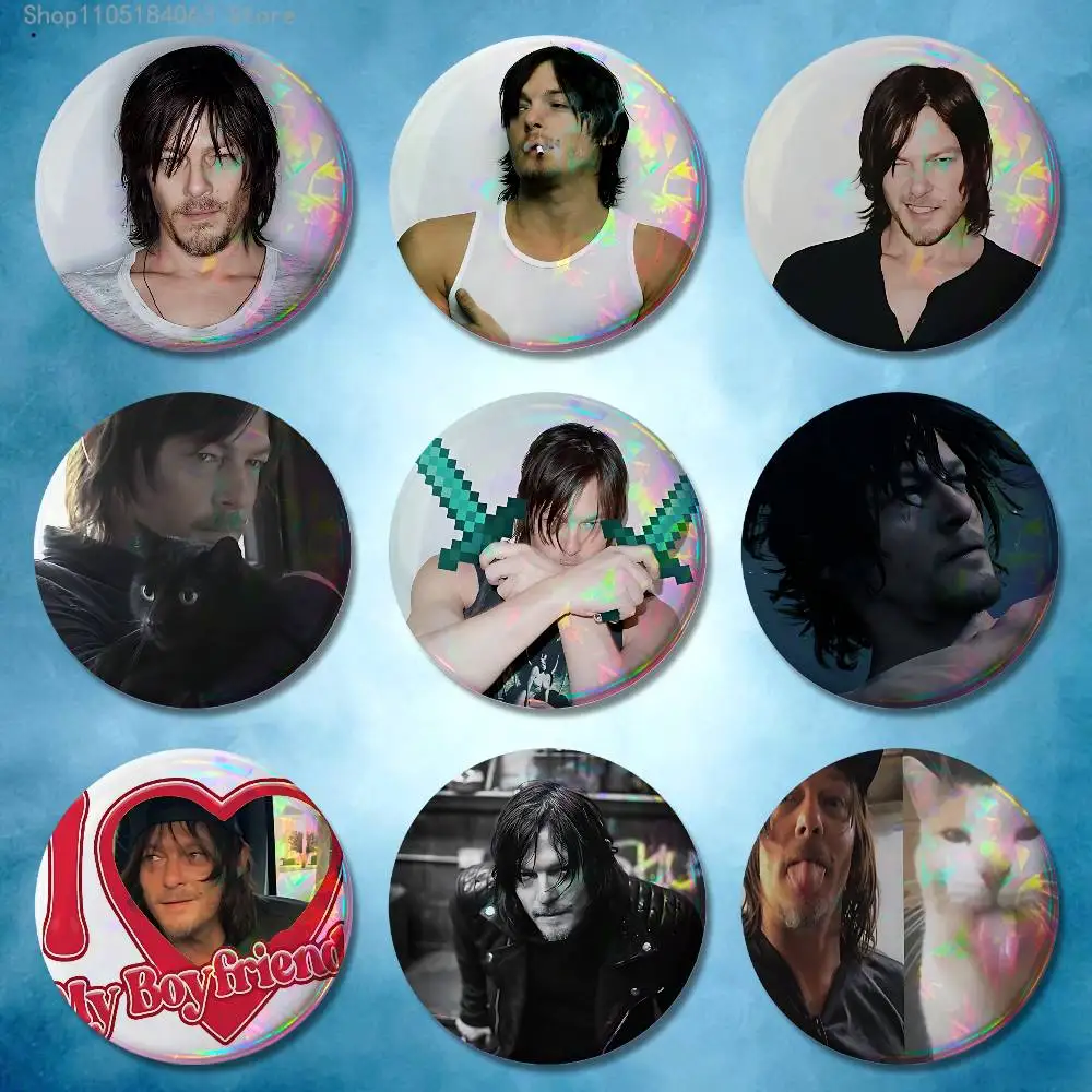 

D-Daryl D-Dixon Norman Badges Button Round Creative Pin Brooch Badge Bag Decor Accessories Fans Collect Friends Gifts