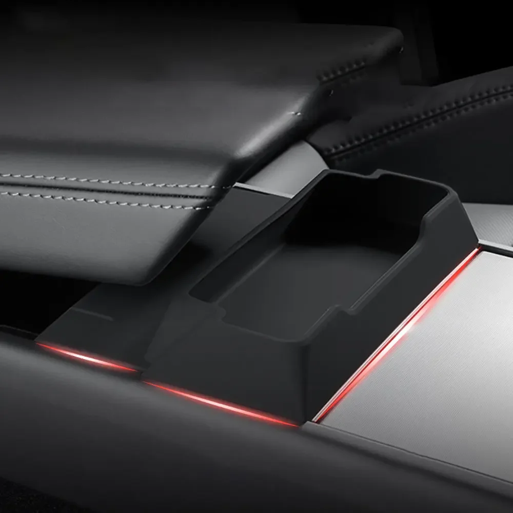 

Center Console Glasses Tray Organizer For Tesla Model Y Launch/Juniper 2025 2026 Armrest Storage Box Car Interior Accessories