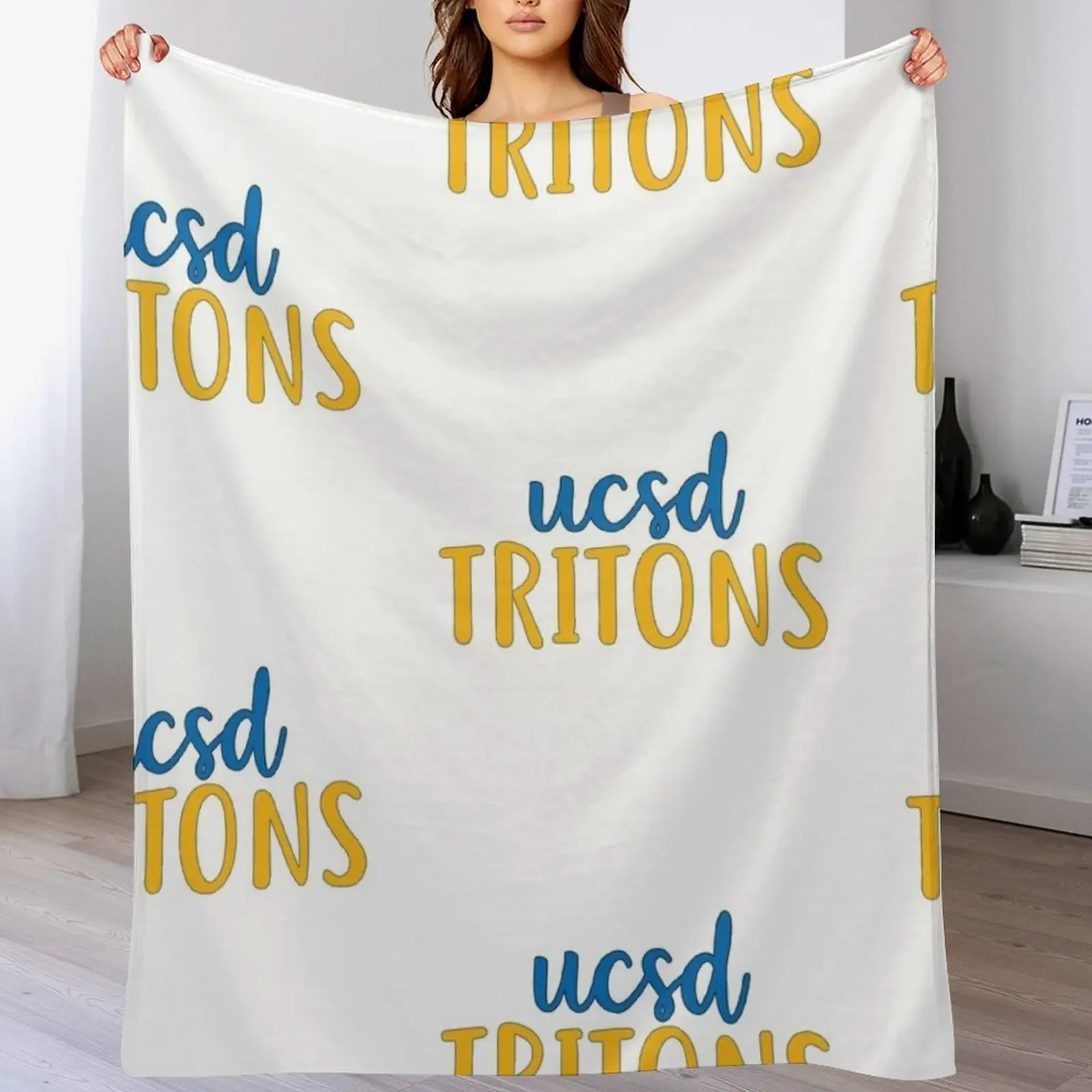 

UCSD Tritons Throw Blanket Bed covers For Sofa Thin Flannel Fabric Decorative Beds Blankets