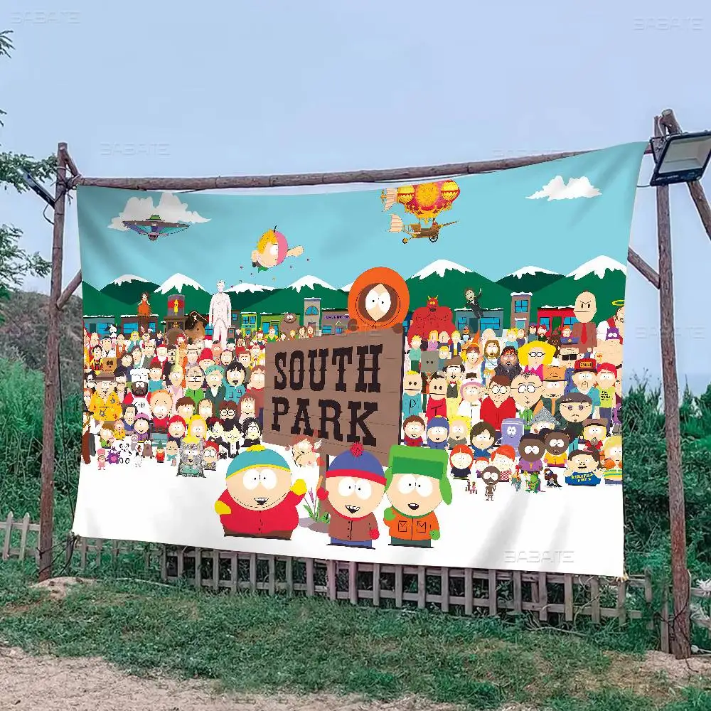 Amine S-South Cartoon P-Park Large Size Flags Printing Patterns Interesting Birthday Party Decorations Banner