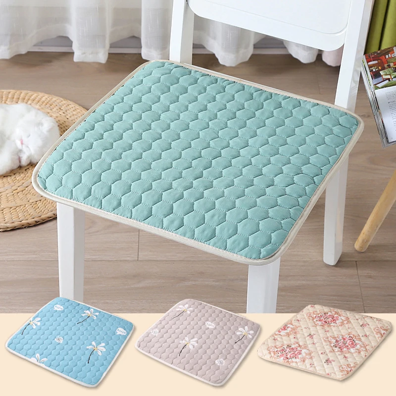 45x45cm Square Chair Cushion Anti-Slip Soft Pad Cotton Flower Printed Seat Protective Mats Portable Office Home Decoration