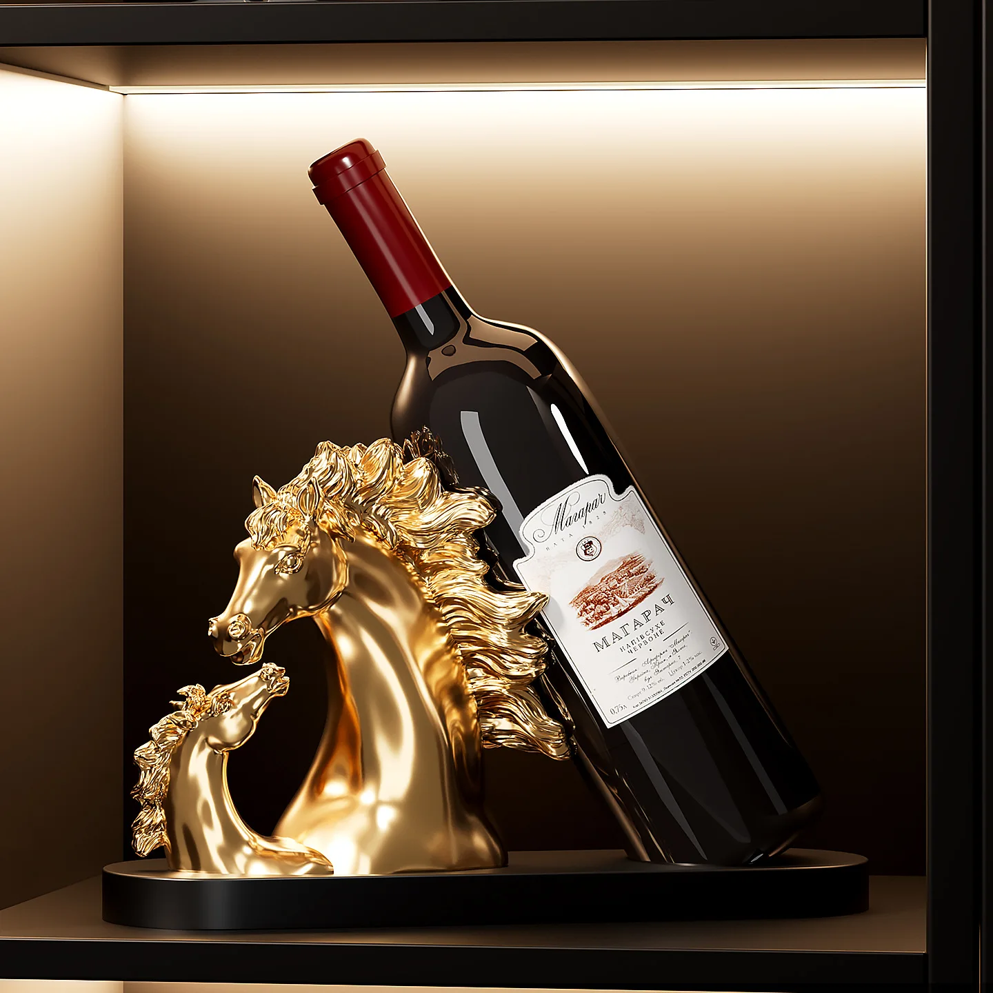 Ma Jiacheng red wine rack ornament light luxury high-end creative living room entrance dining side glass cabinet wine cabinet de