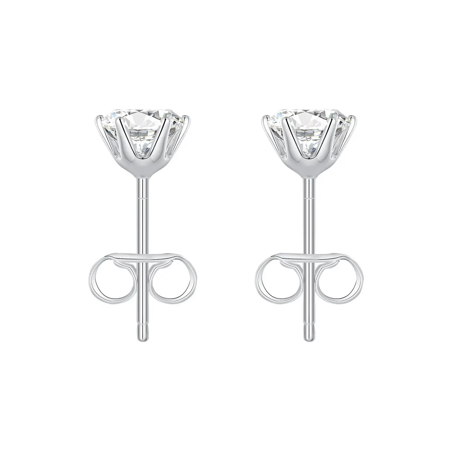 Lab Grow Diamonds 18K White Gold Earrings Classic Simple Ear Jewelry NGIC/NGTC Certificated