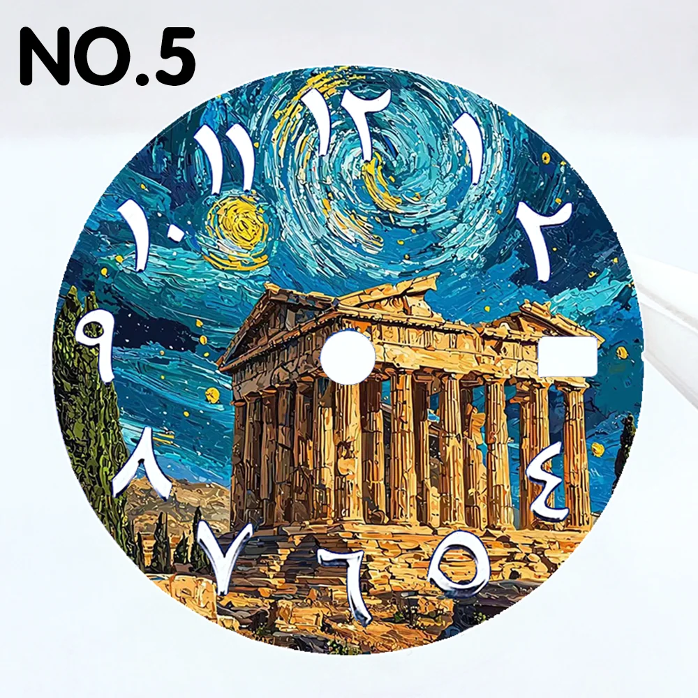 28.5 مللي متر الطلب NH35 ساعة الطلب تقويم واحد الاتصال الهاتفي العربية يناسب NH35/NH36 ساعة يد تعمل بالحركة أجزاء استبدال أجزاء بطلب مخصص