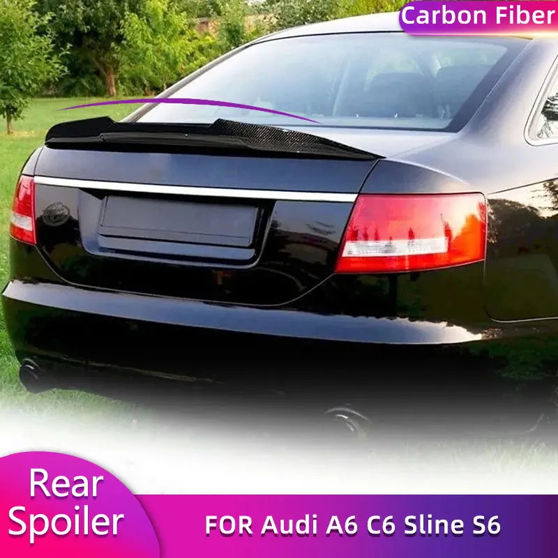 

Carbon Fiber Rear Trunk Spoiler Wings for Audi A6 C6 Sline S6 Sedan 4-Door 2009-2011 Car Racing Rear Spoiler Boot Lid Wing Lip