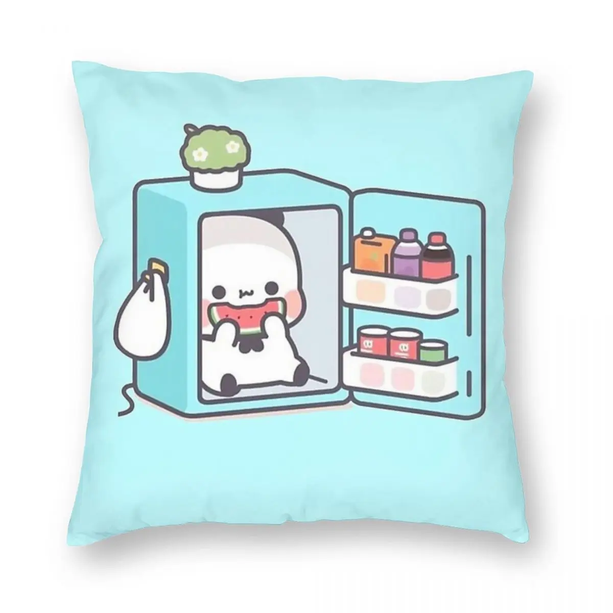 Panda Brownie Bear Mochi Cats Square Pillowcase Pillow Cover Cushion Zip Decorative Comfort Throw Pillow for Home Living Room