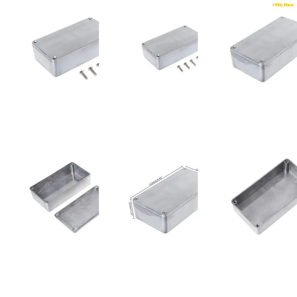 U1JB Effect Aluminum Box Metal Electrical for Case Guitar Instrument Enclosure DIY