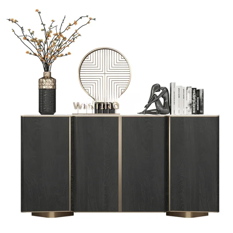 

Italian light luxury, modern and simple entrance cabinet, living room storage, rock slab dining side cabinet