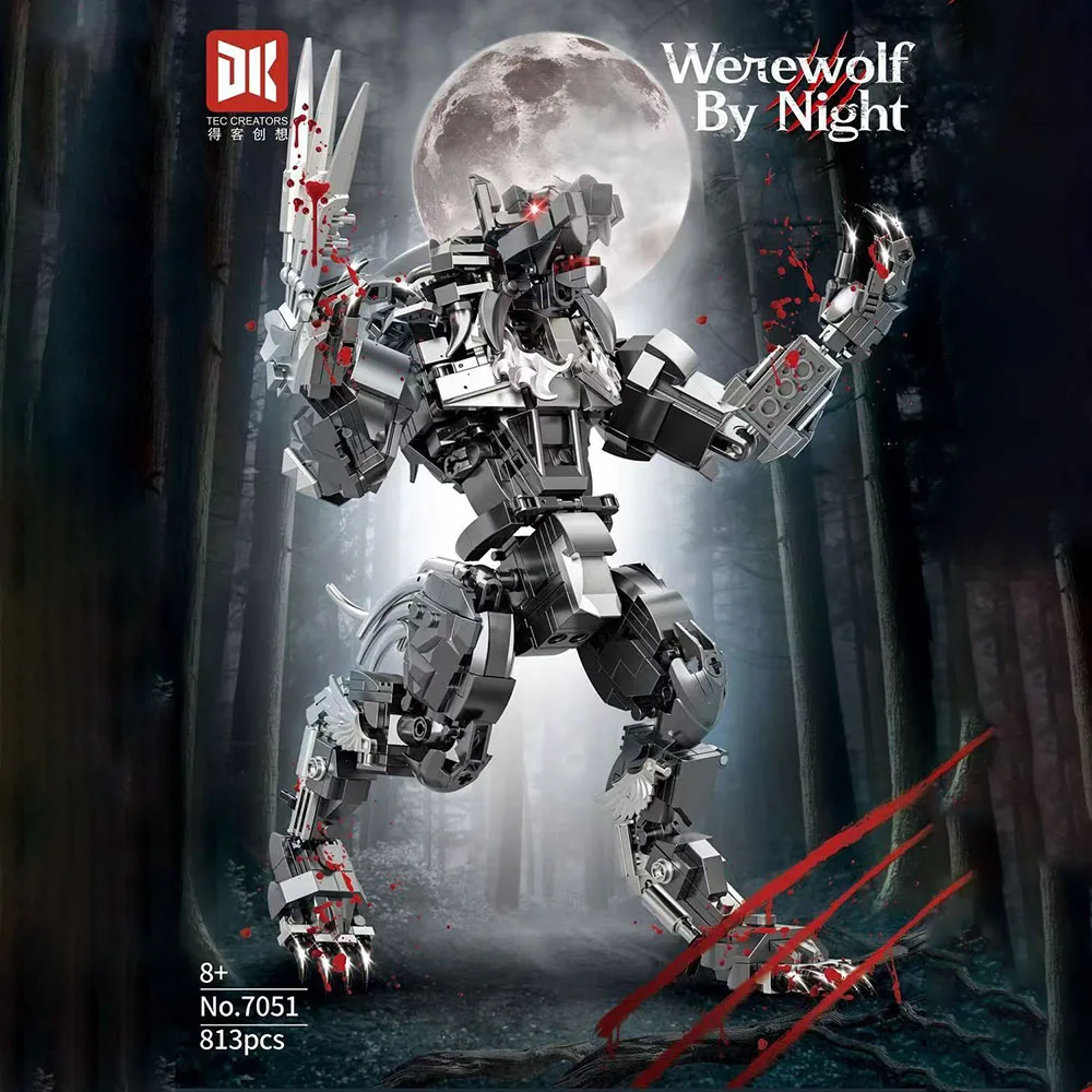 813PCS Creative Werewolf By Night Building Blocks Wolfman MOC Construction Bricks Toys Desk Figures Gift For Children Kids