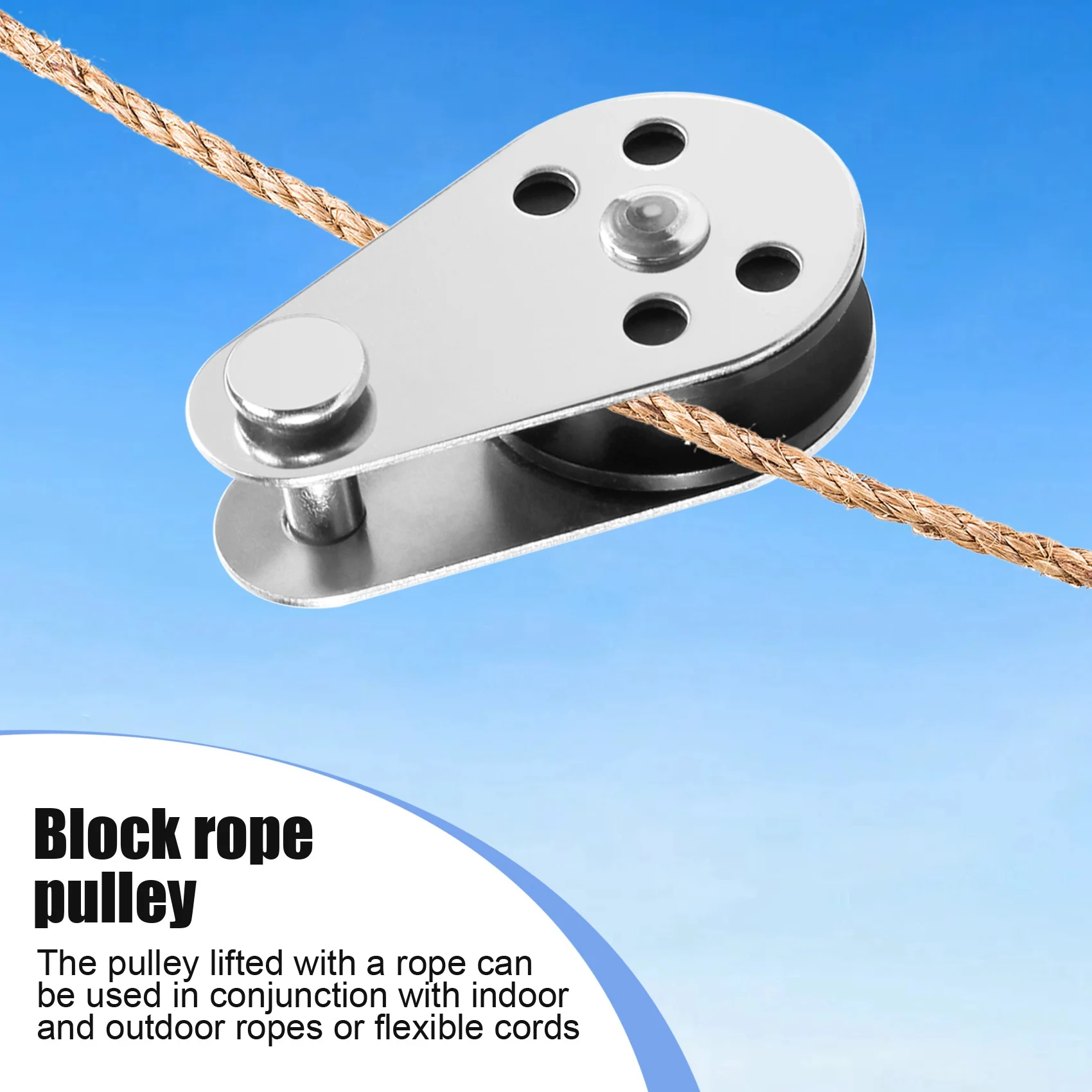 AC88 5 PCS M25 Stainless Steel Pulley Block, Single Wheel Hanging Wire Rope Cable Pulley for Lifting Kayak Garage, 25mm