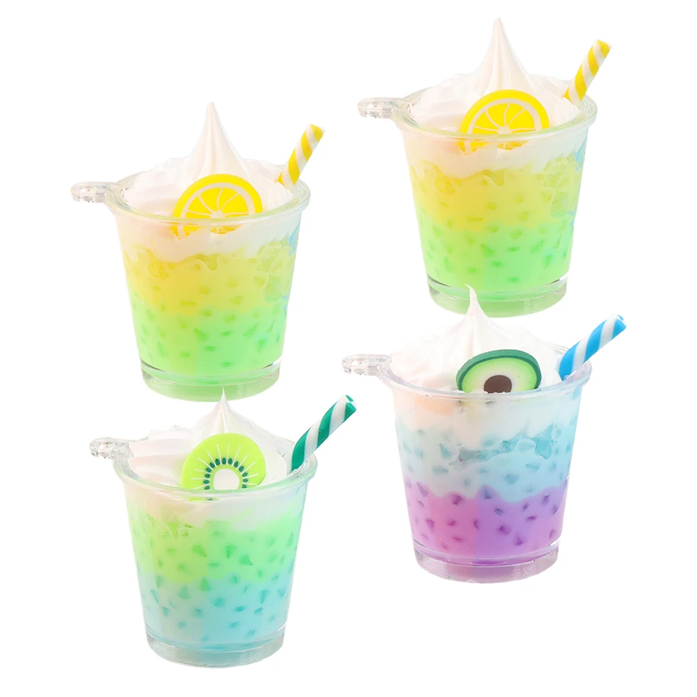 

4 Pcs Fruit Diy Accessory Cup Mini Dessert Charms for Jewelry Making Craft Supplies Bar Accessories